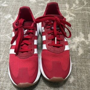 Adidas Crimson Sneakers with White Accents